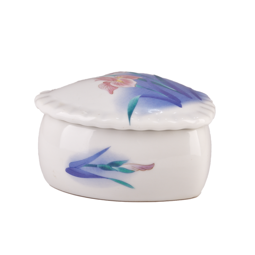 Iris Heart Shaped Ceramic Keepsake Box