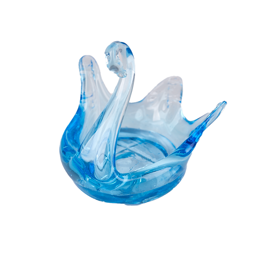 Blue Glass Swan Figurine