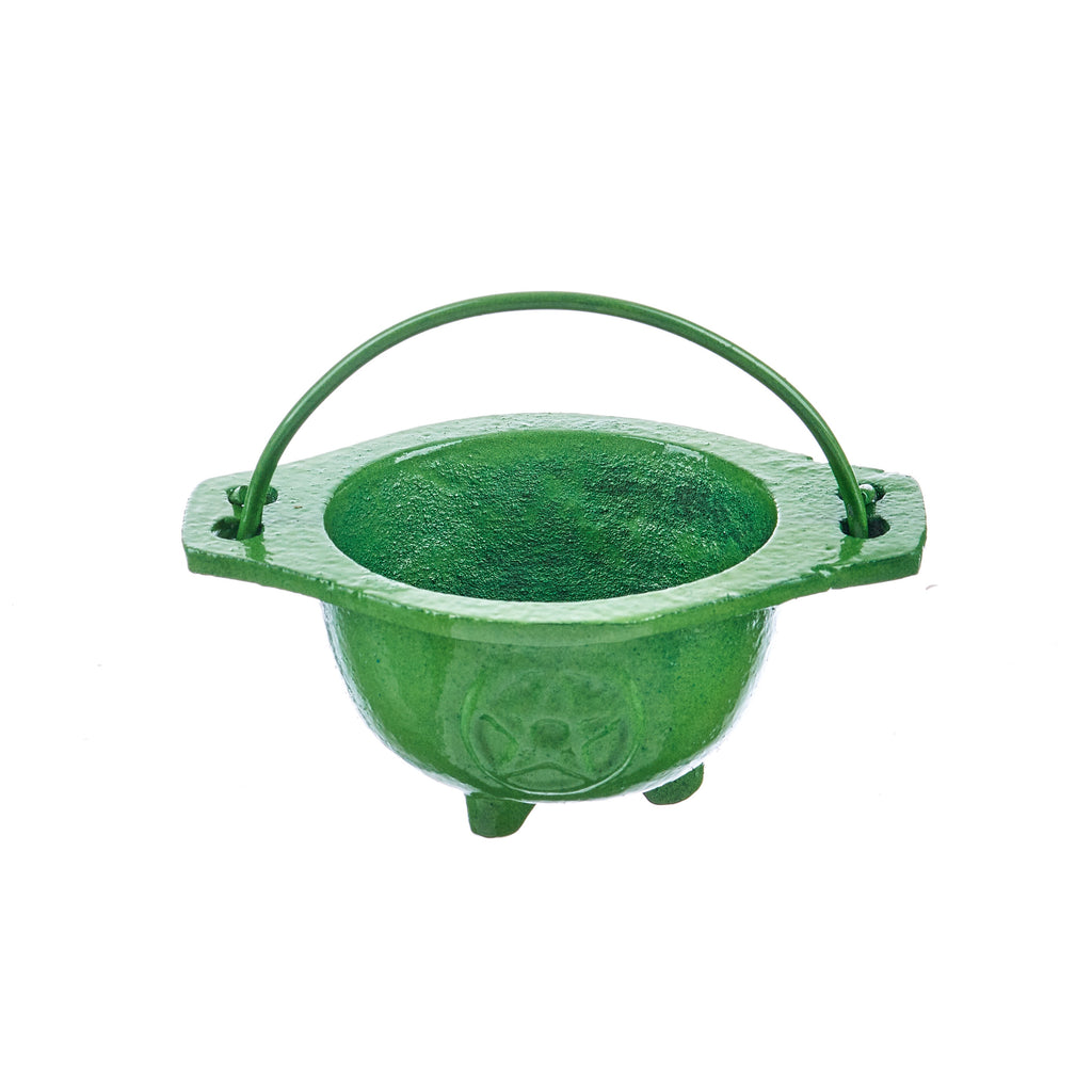 Pentacle Cast Iron Cauldron - Green | Cauldrons