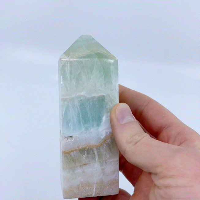 Pistachio Calcite Obelisk #11 | Crystals