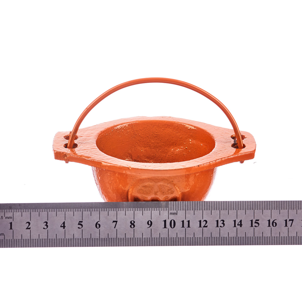 Pentacle Cast Iron Cauldron - Orange | Cauldrons