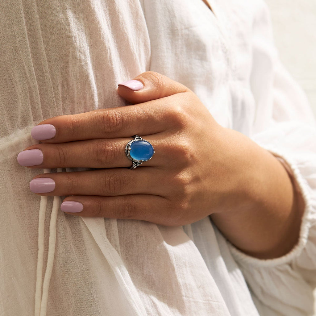 Midsummer Star // Frozen Wonderland Blue Calcedony Ring | Jewellery