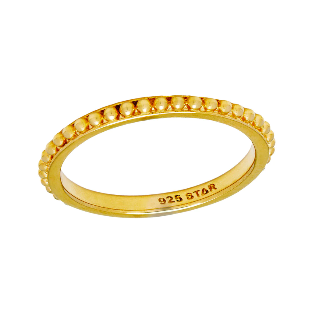 Midsummer Star // Beaded Stacker Ring - Gold
