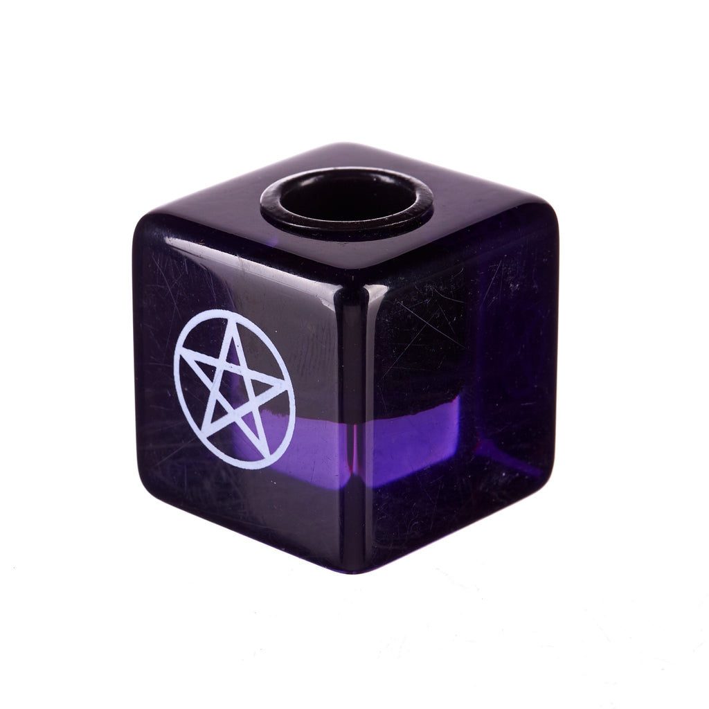 Pentagram Cube Candle Holder - Purple