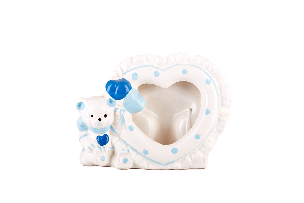 Blue Bear Ceramic Heart Frame