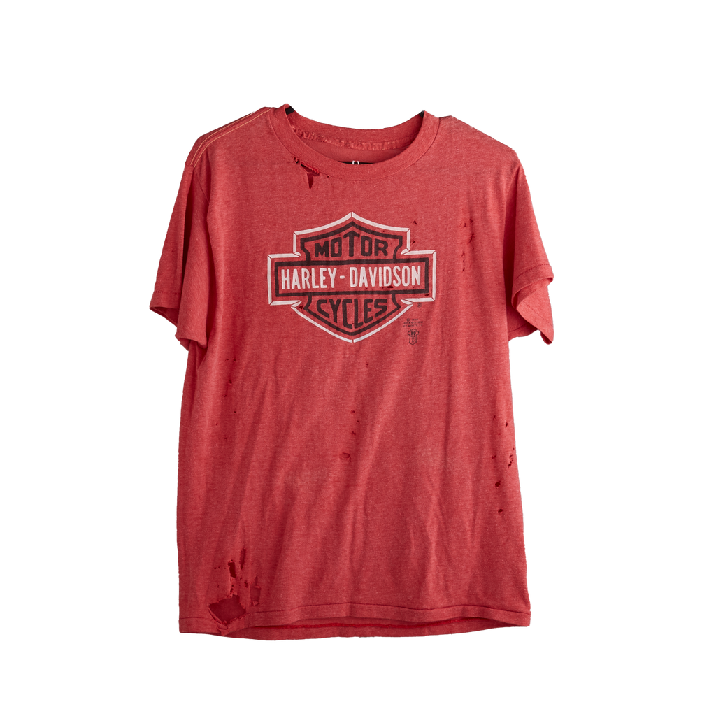 Harley Davidson Distressed Red Marle Tee - Size S