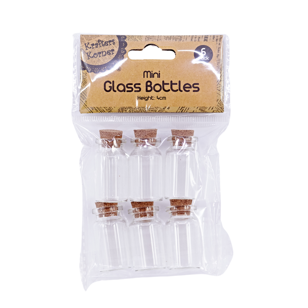 Mini Glass Bottles 4cm - 6-Pack