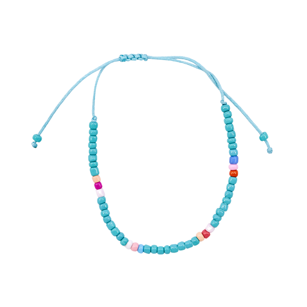 Thread Beaded Bracelet - Teal