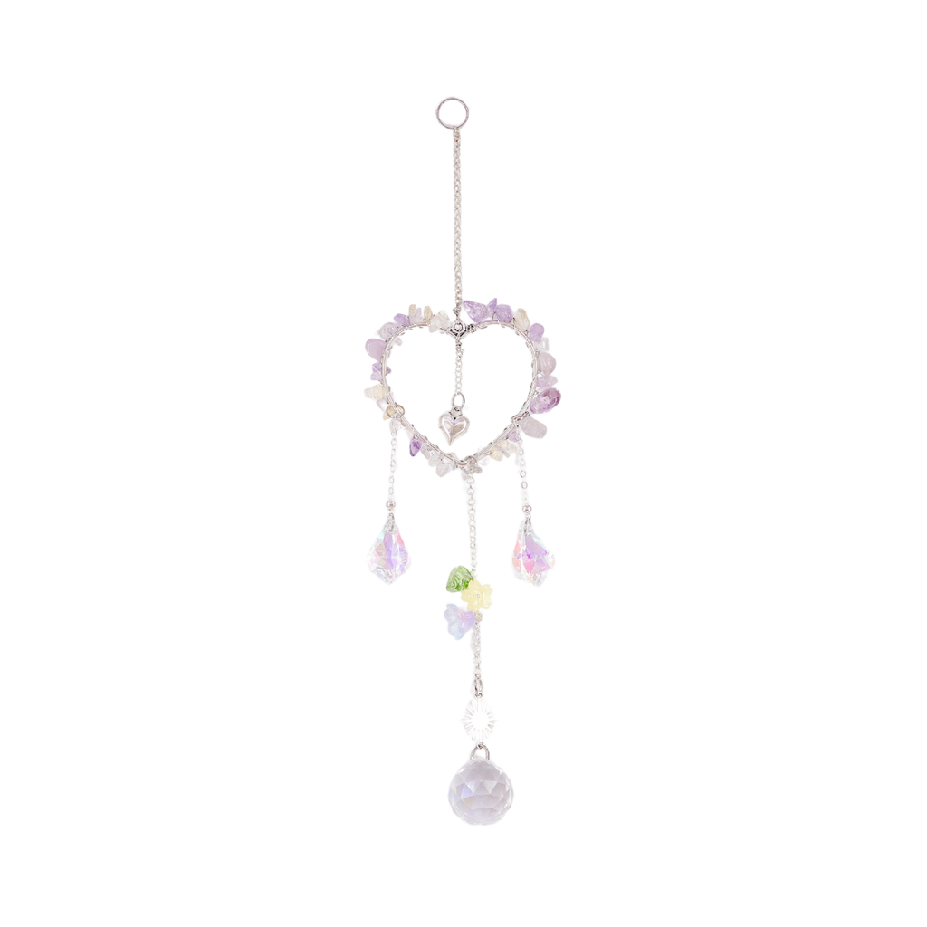 Amethyst Heart Suncatcher