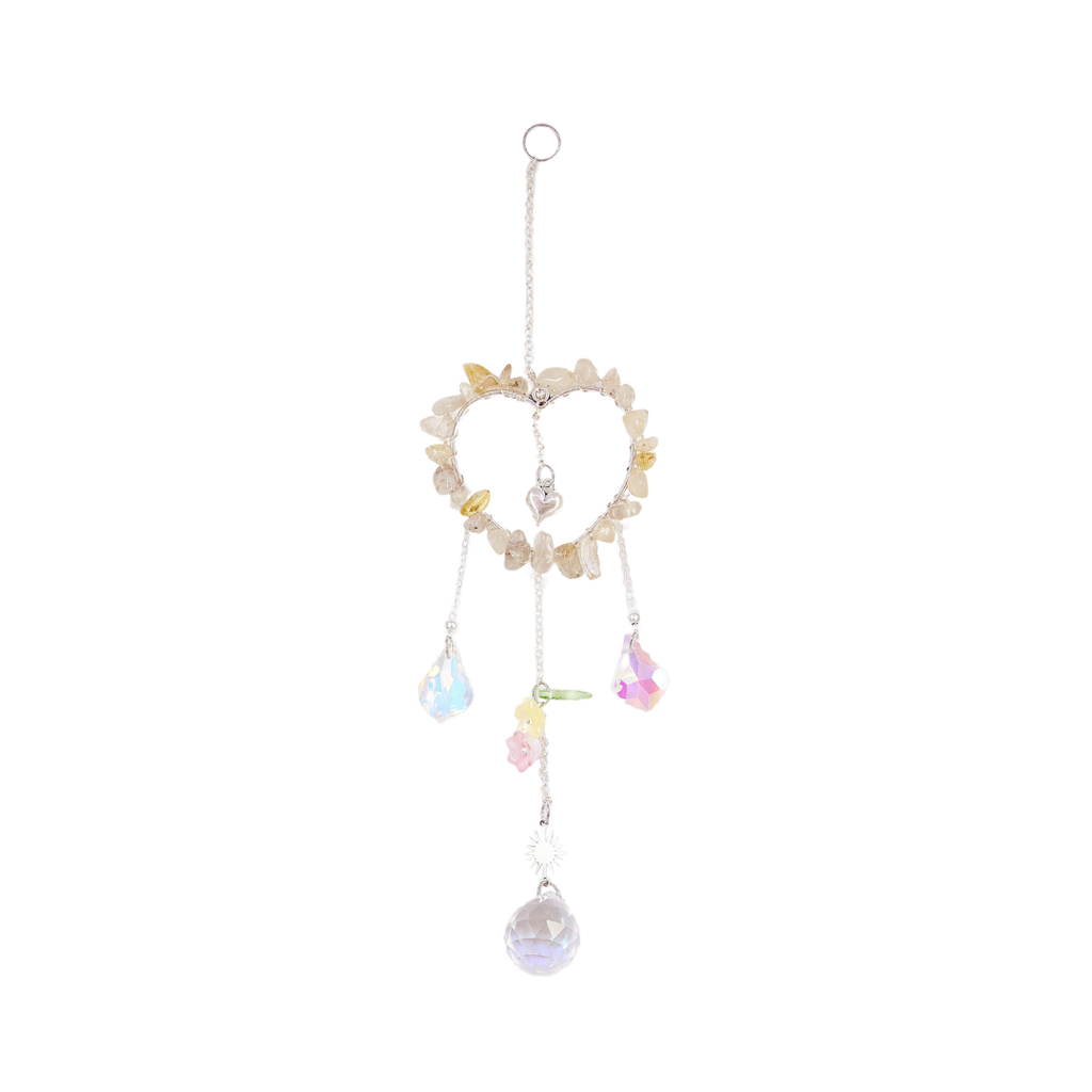 Rutile Quartz Heart Suncatcher