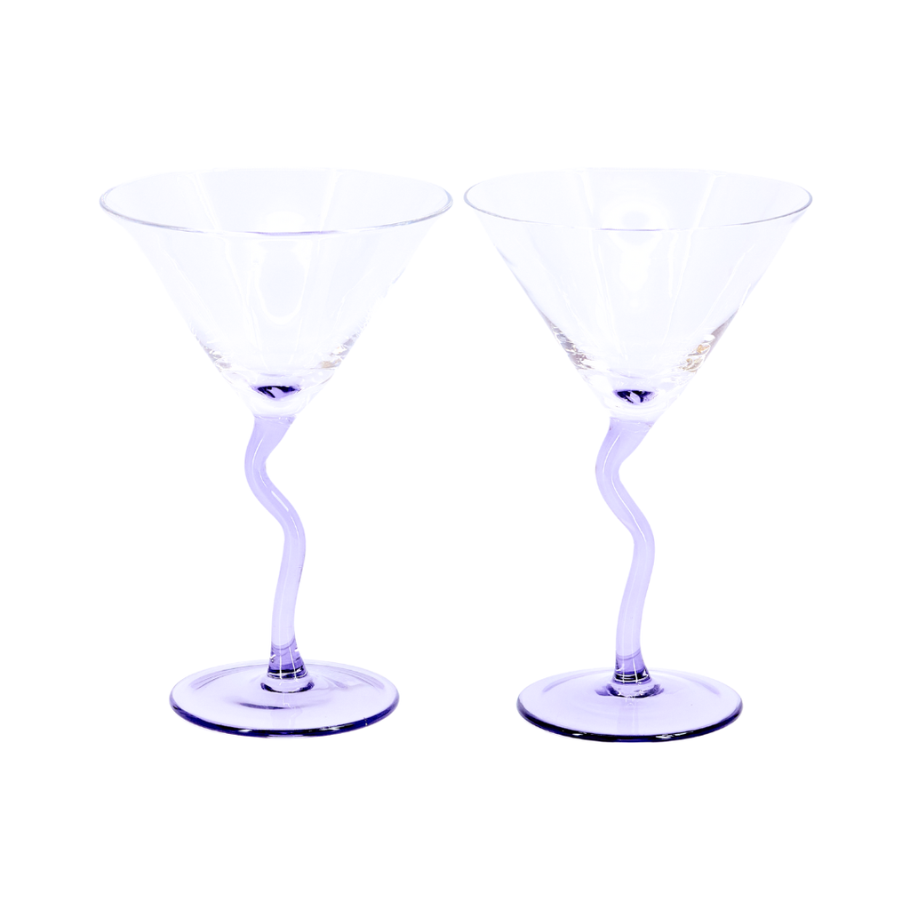 Lavender Swirl Martini Glasses (Set of 2)