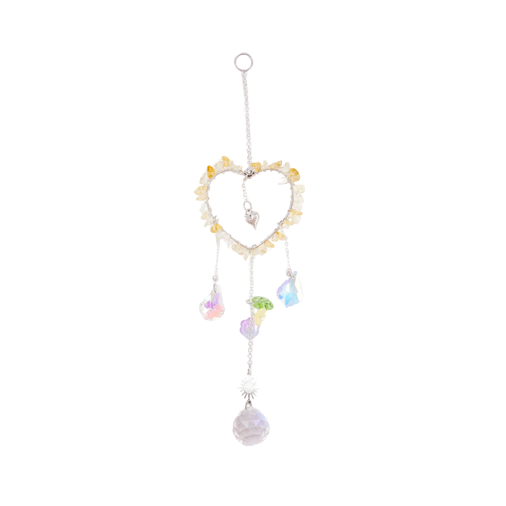 Citrine Heart Suncatcher