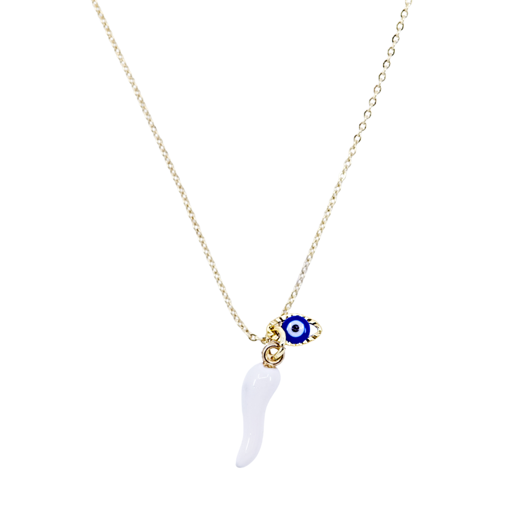 Cornicello Necklace - White