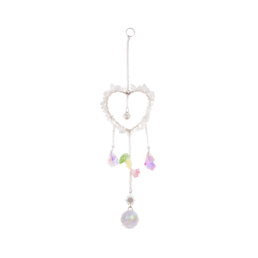 Clear Quartz Heart Suncatcher