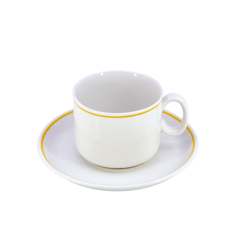 Golden Trim Teacup & Saucer Set