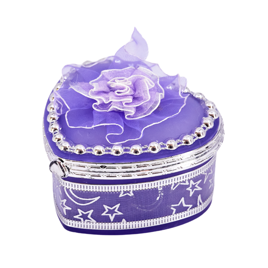 Purple Heart Trinket Box with Mirror