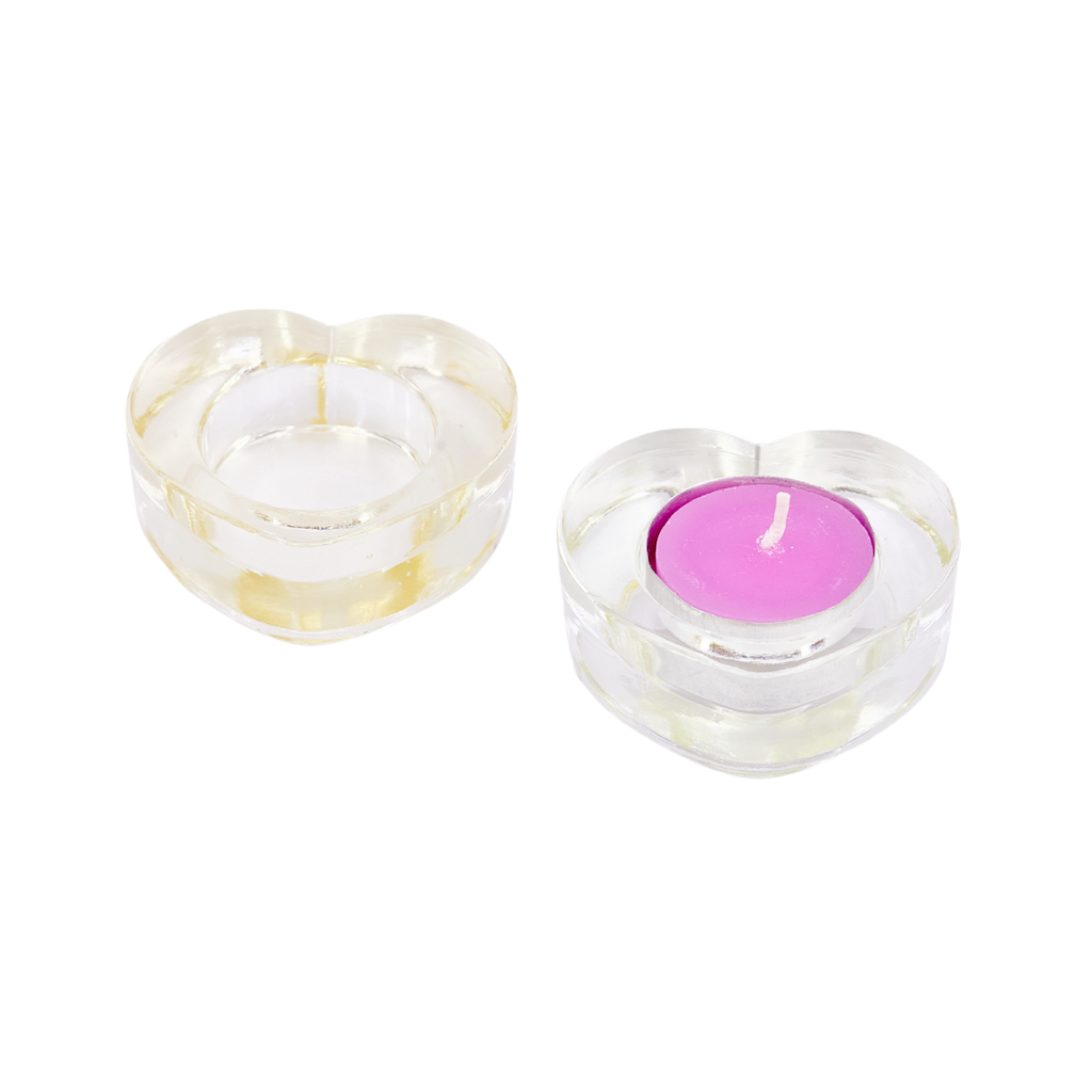 Heart of Glass Tealight Candle Holders (Set of 2)