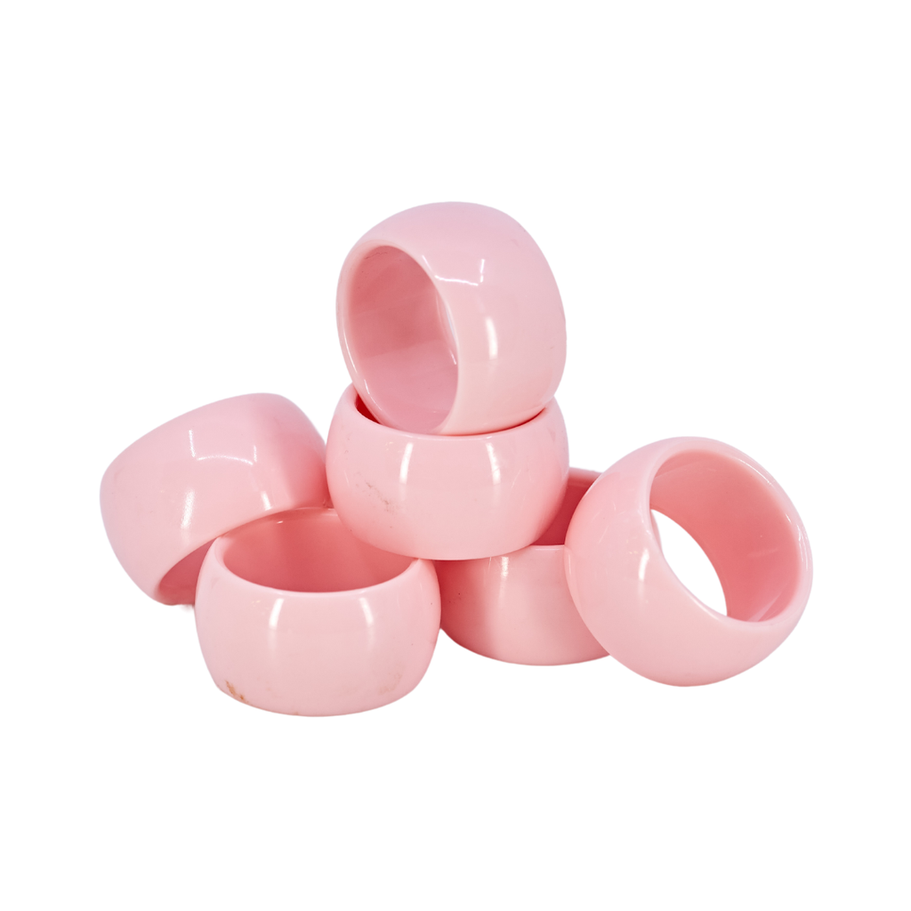 Pink Napkin Rings - Set of 6