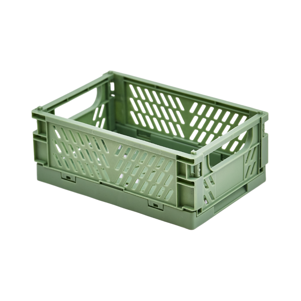 Green Foldable Mini Storage Crate