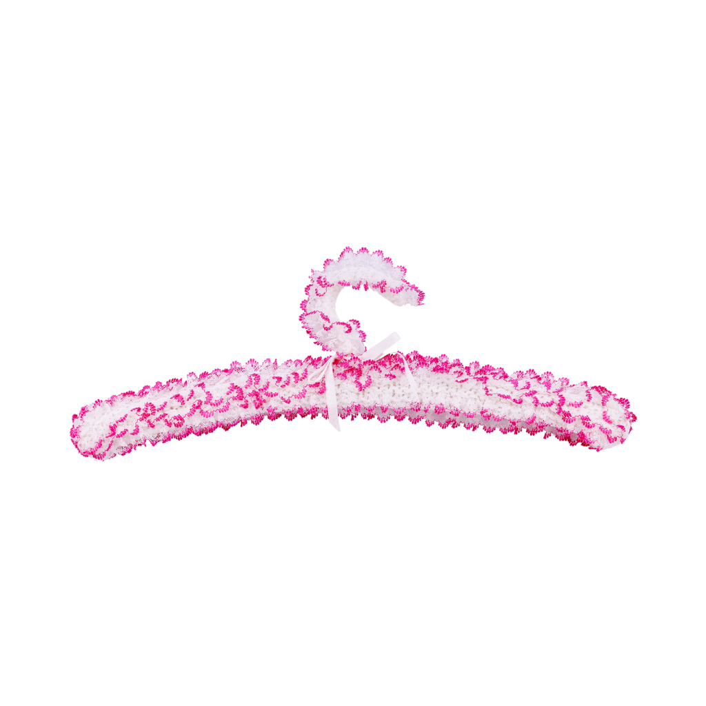 Vintage Pastel Satin & Lace Hangers (Set of 5)