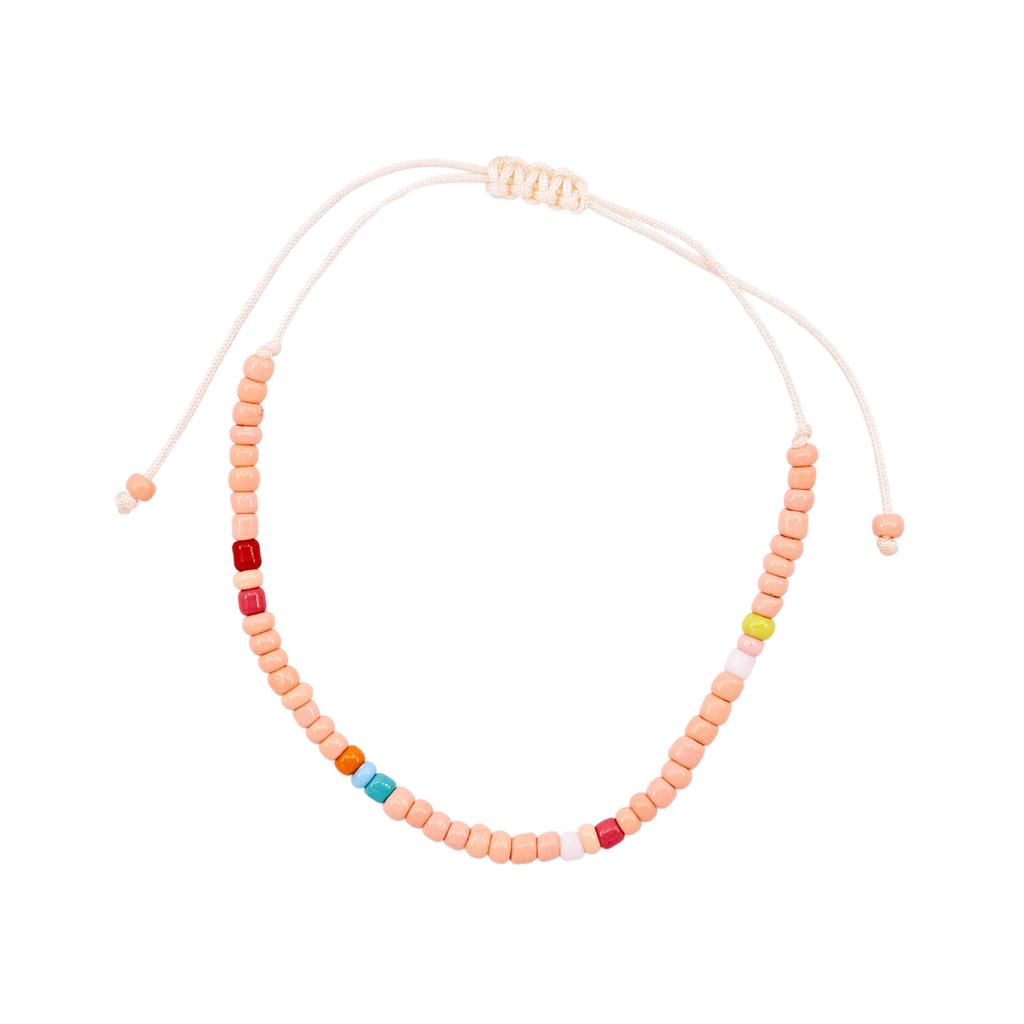 Thread Beaded Bracelet - Peach