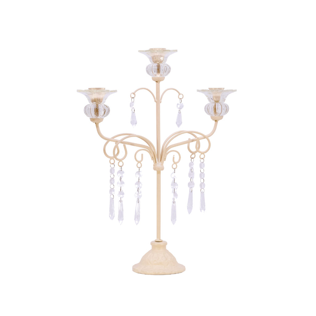 Ivory Crystal Candelabra