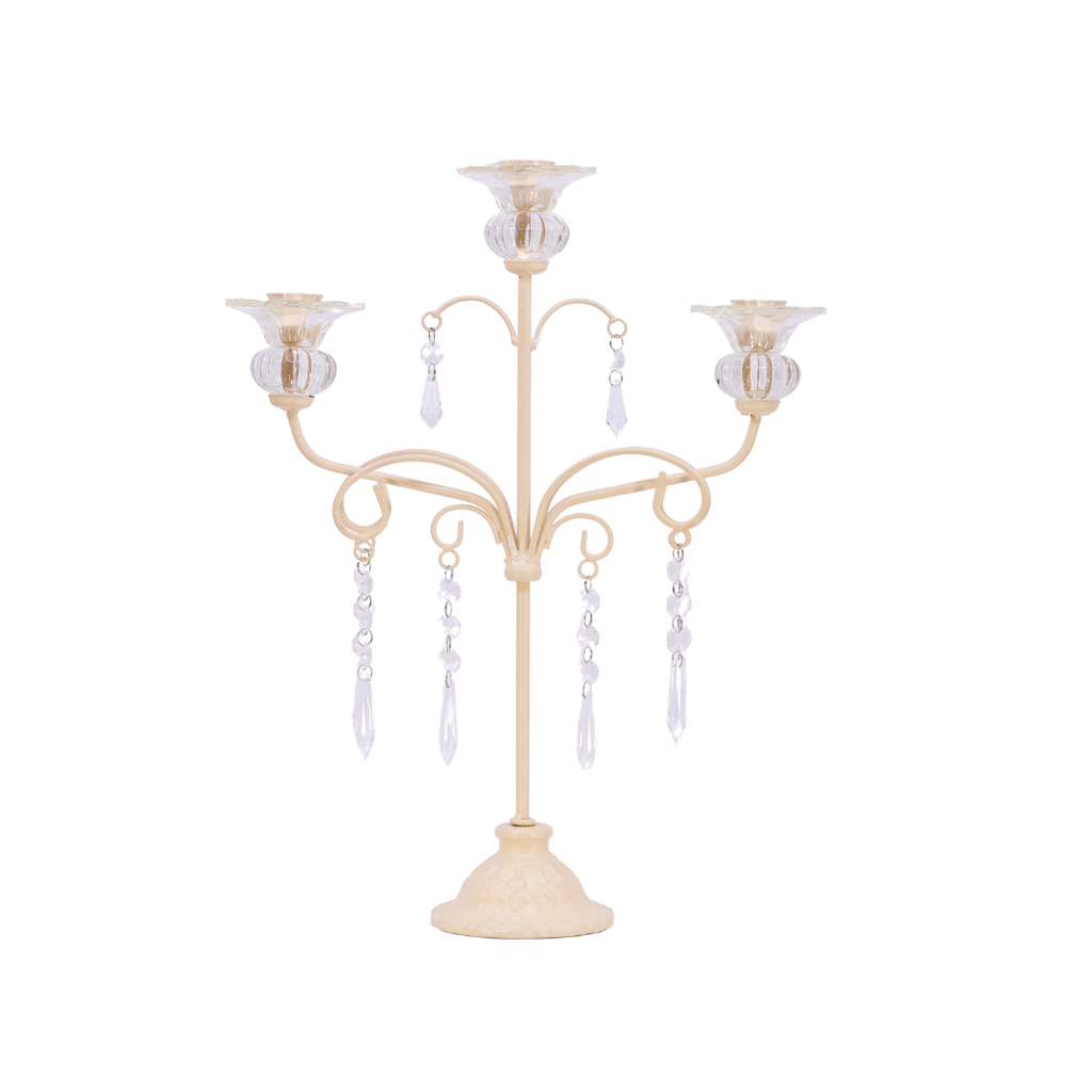 Ivory Crystal Candelabra