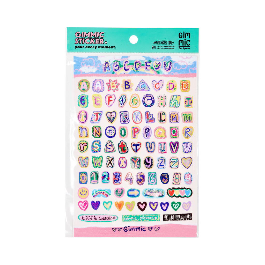 Gimmic Alphabet Sticker Sheet