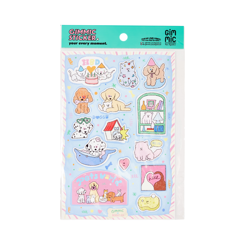 Gimmic Pets World Sticker Sheet