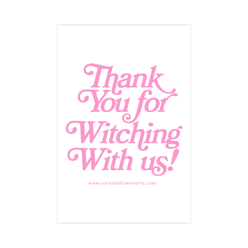 Thank You For Witching With Us Postcard