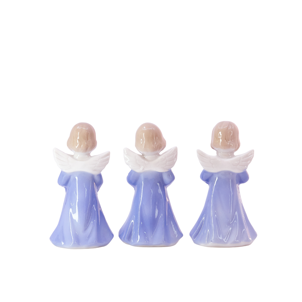 Porcelain Angel Trio – Blue Robes