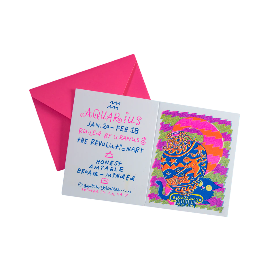 Aquarius Risograph Greeting Card