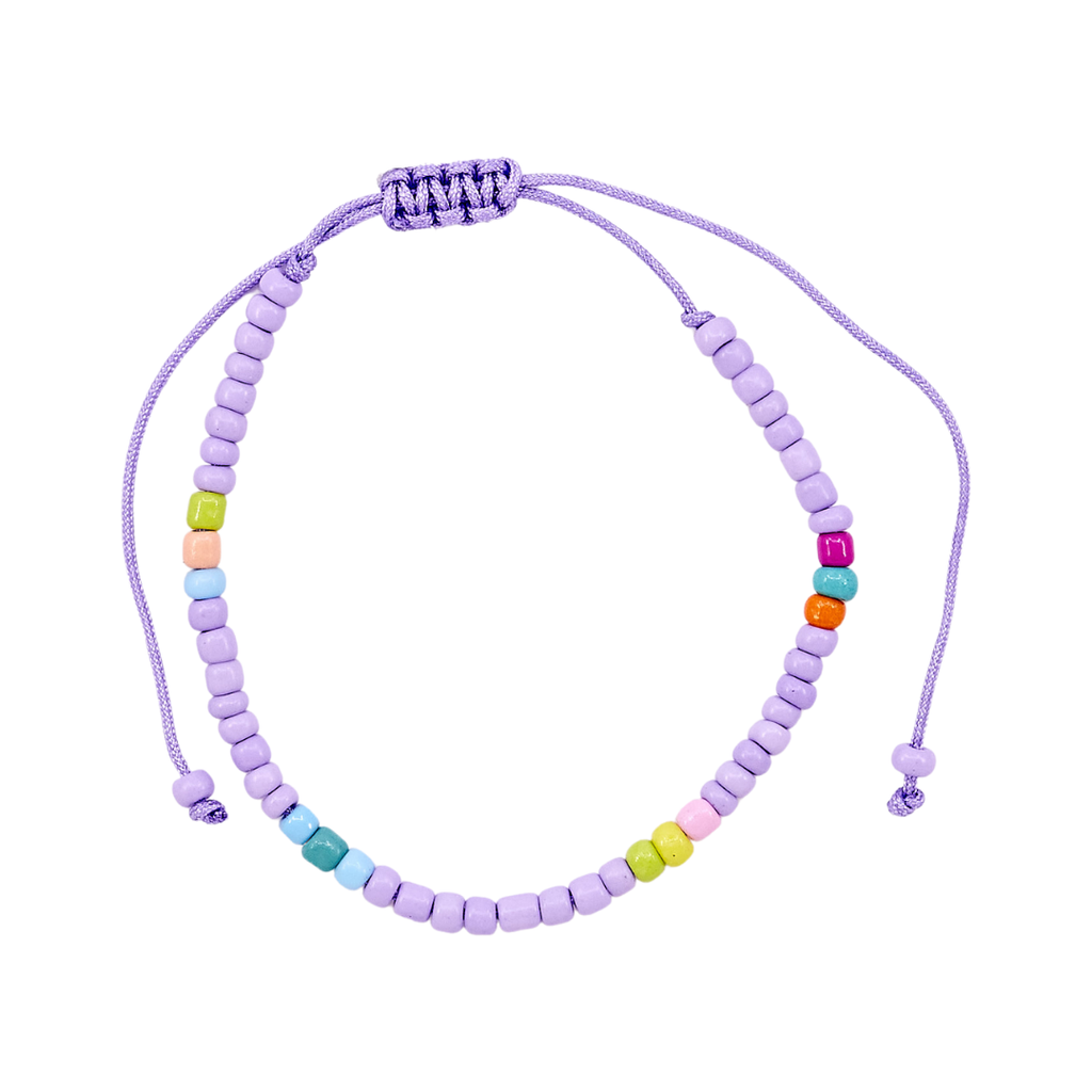 Thread Beaded Bracelet - Purple