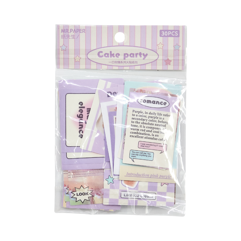 Cake Party 30-pcs Sticker Set