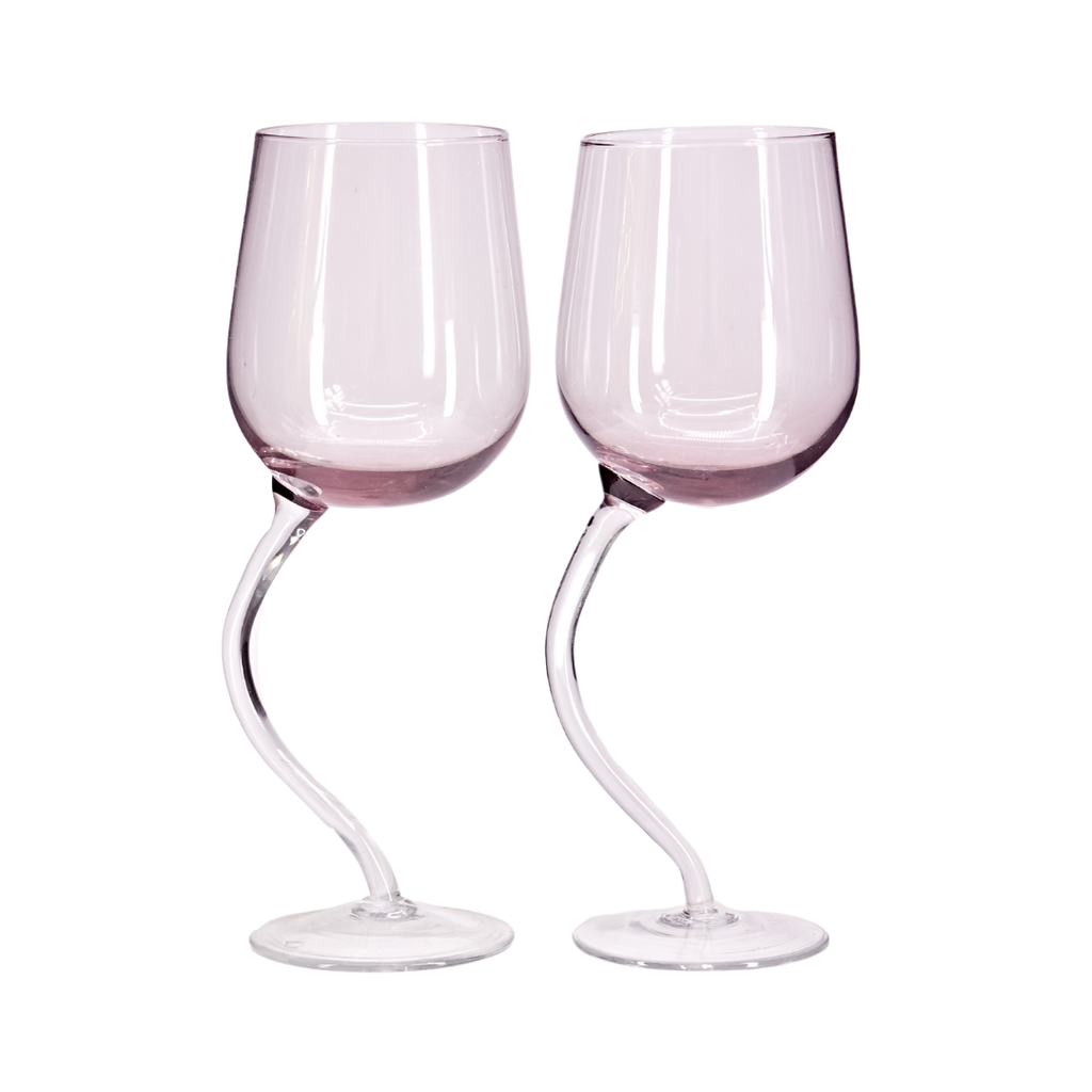 Purple Bent Stem Glasses Set