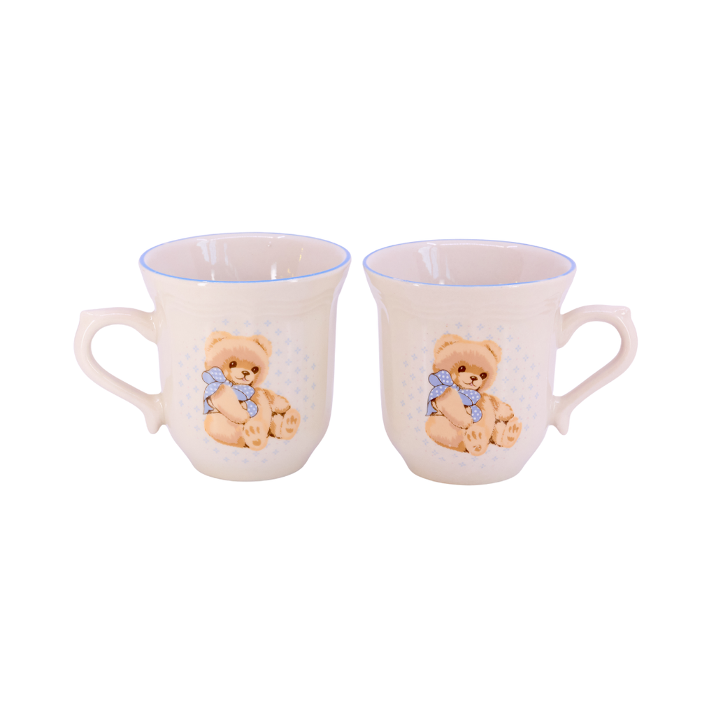 Vintage Ceramic Teddy Bear Mugs (Set of 2)