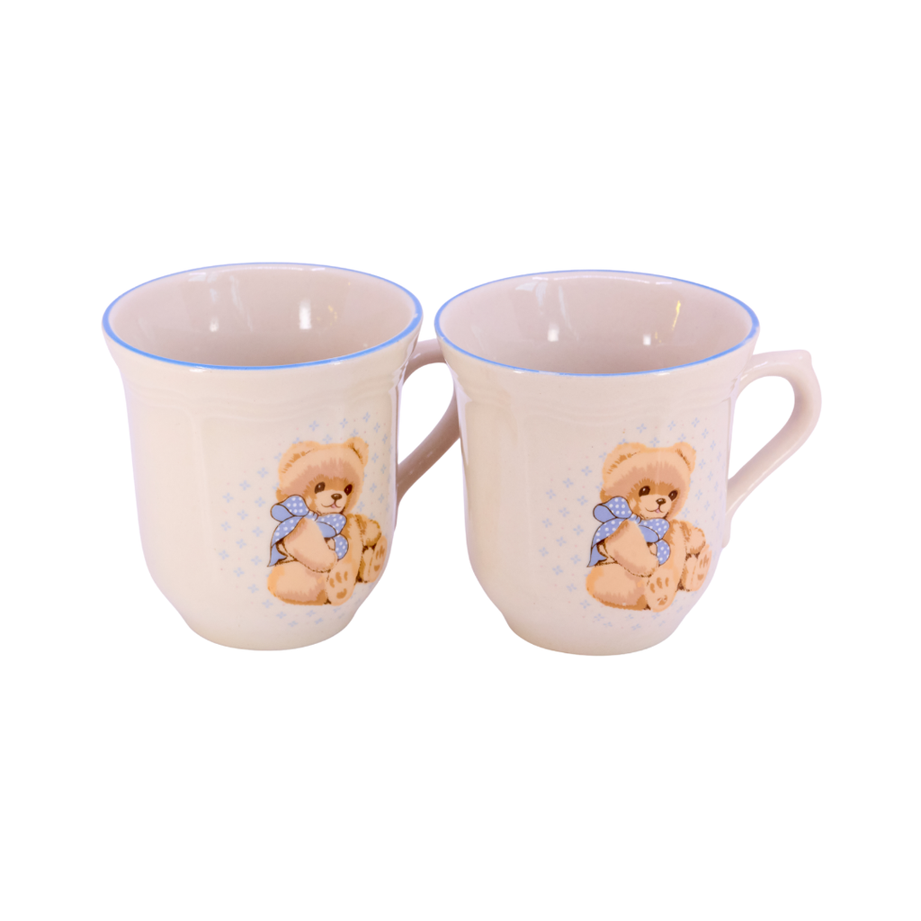 Vintage Ceramic Teddy Bear Mugs (Set of 2)