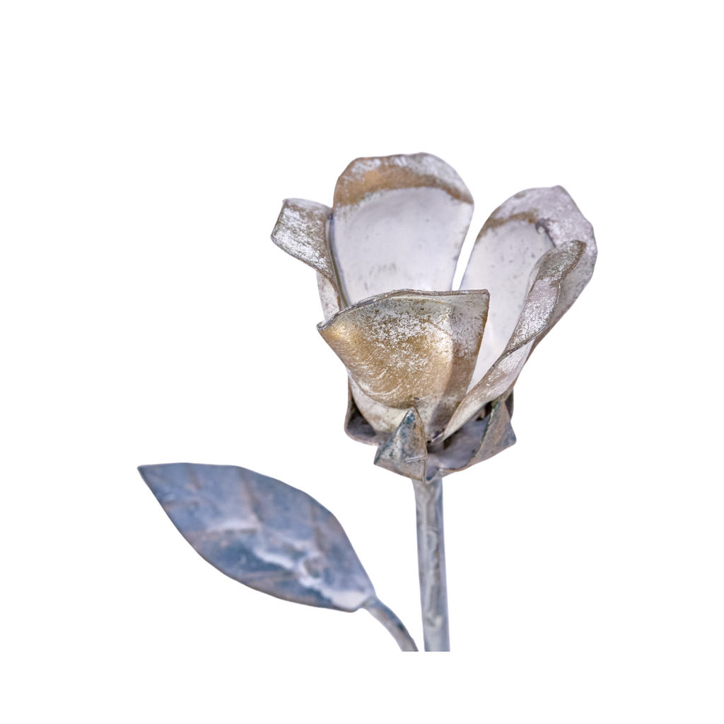 Patina Metal Rose Ornament