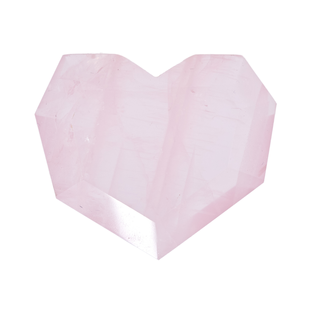 Faceted Rose Quartz Heart