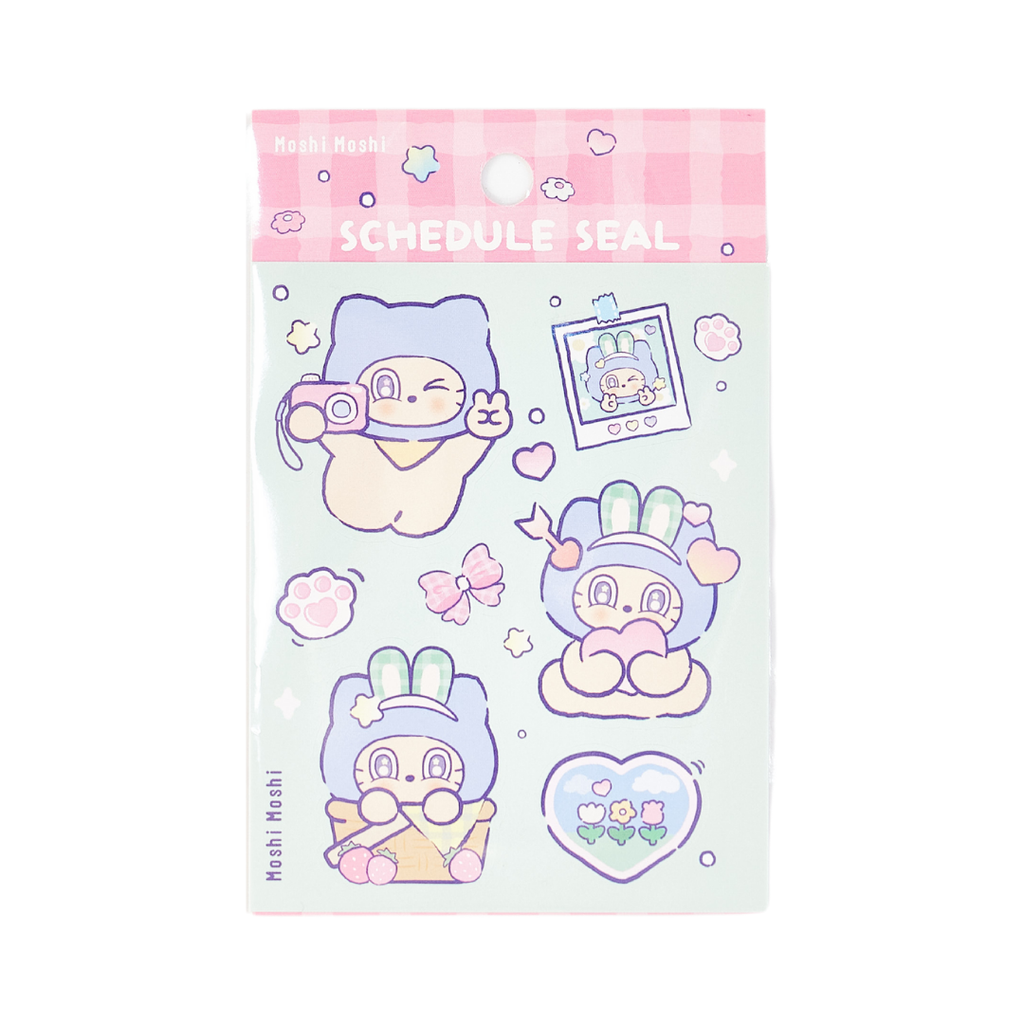 Pink Schedule Seal Sticker Sheet