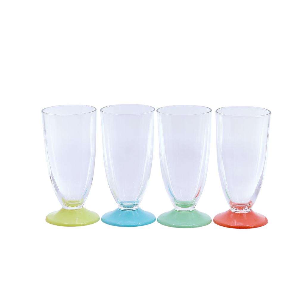 Retro Pastel Base Sundae Glasses (Set of 4)