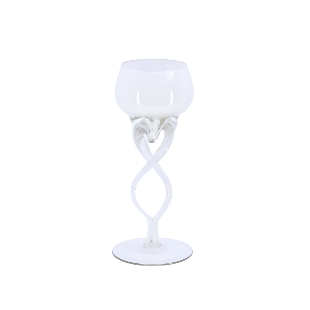 Twisted Stem Art Glass Goblet