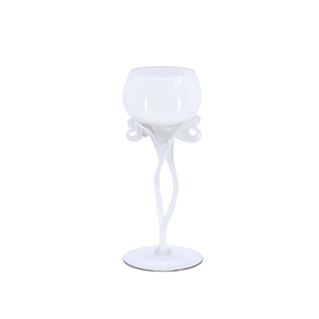 Twisted Stem Art Glass Goblet