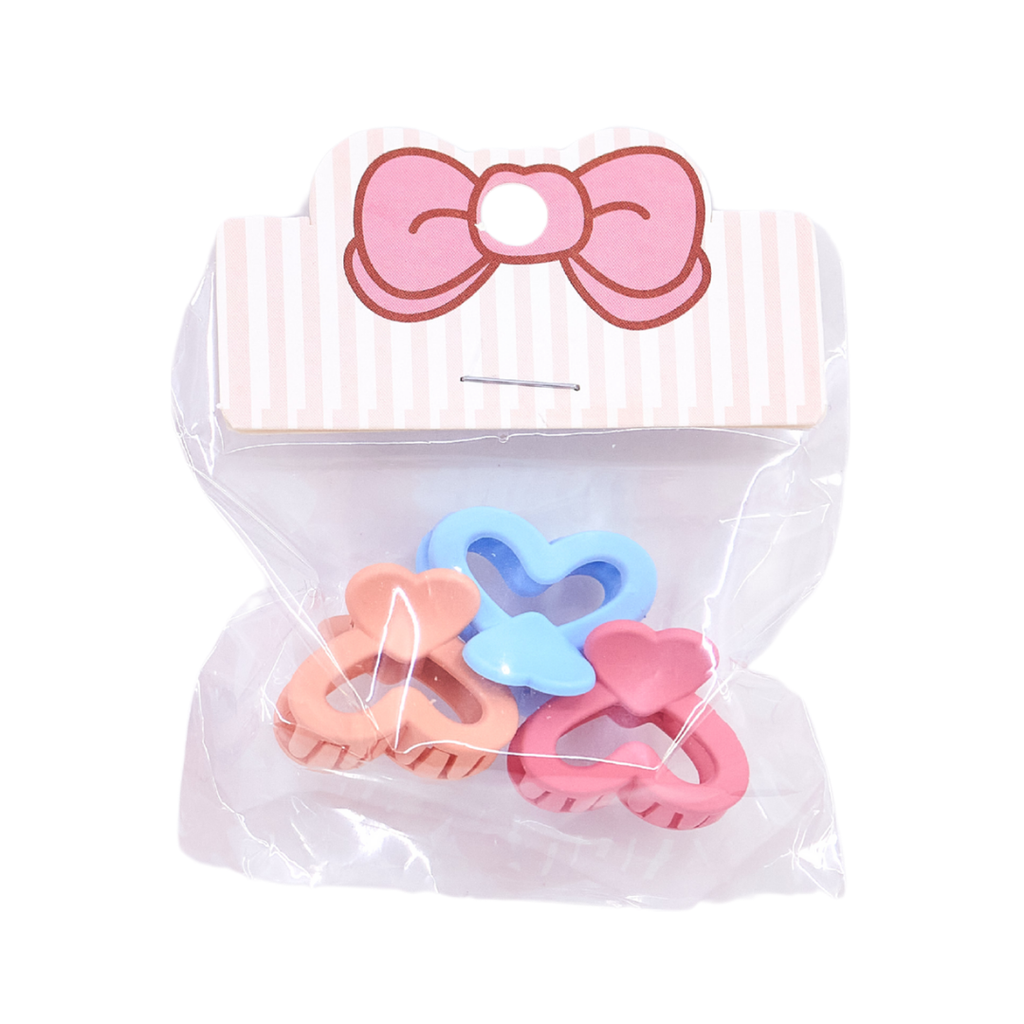 Mini Heart Claw Clips 3 Pcs