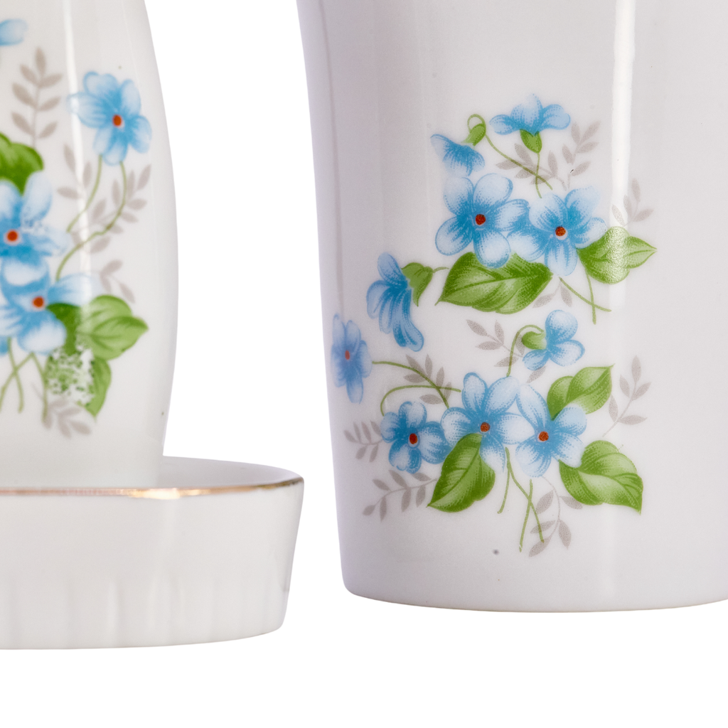 Blue Floral Ceramic Vanity Set