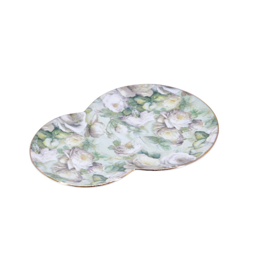 Bonnaé Porcelain Double Dish – Rose Pattern