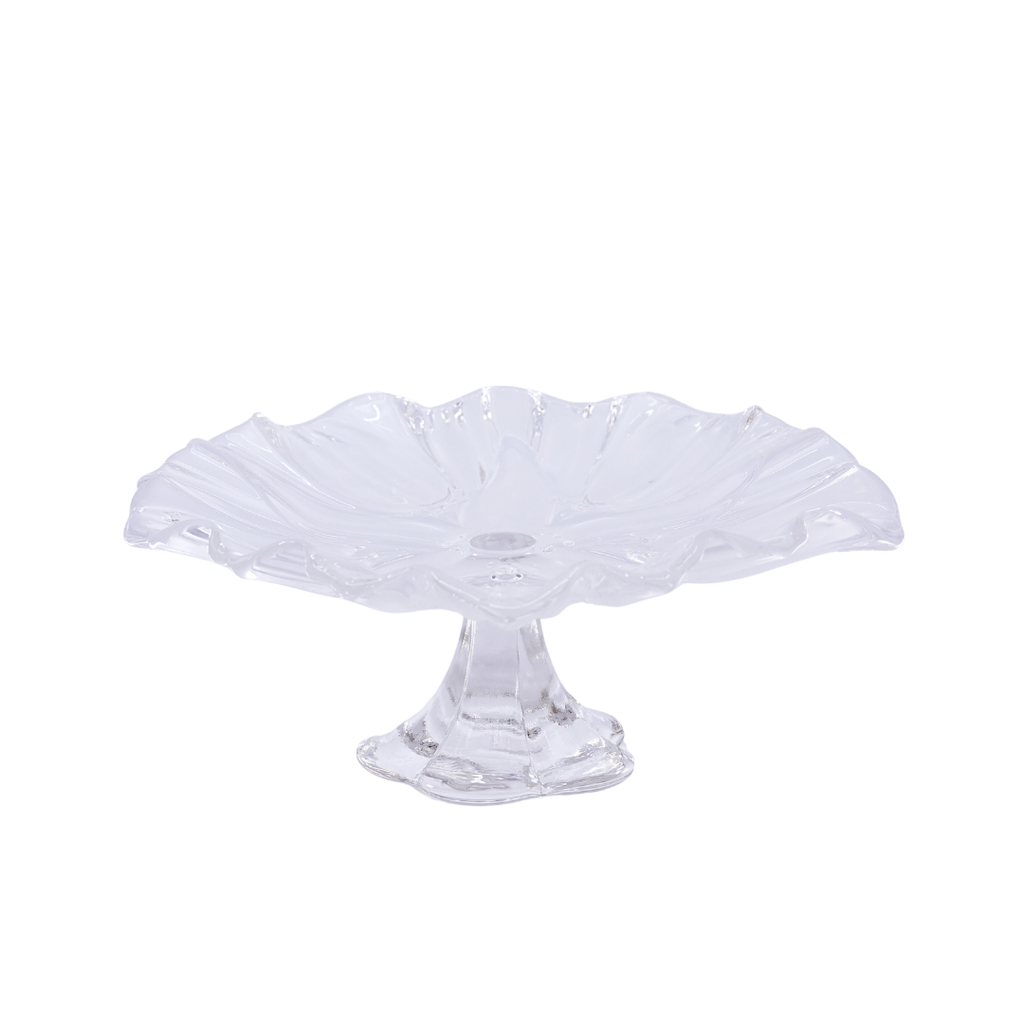 Scalloped Glass Pedestal Dish