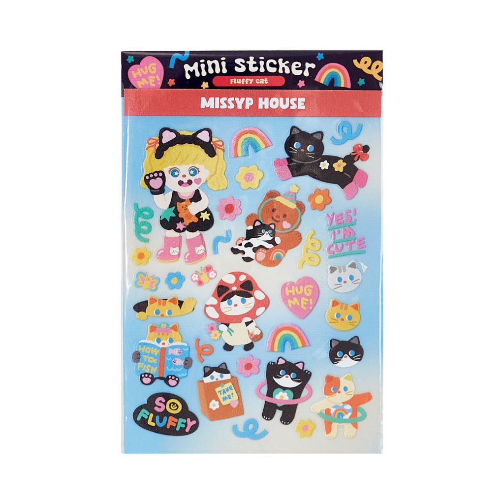 Missy P Fluffy Cat Mini Sticker Sheet