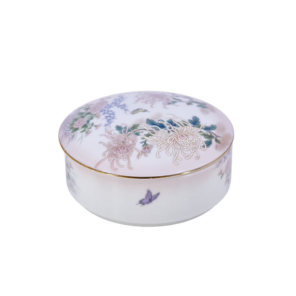 Japanese Chrysanthemum Porcelain Trinket Box