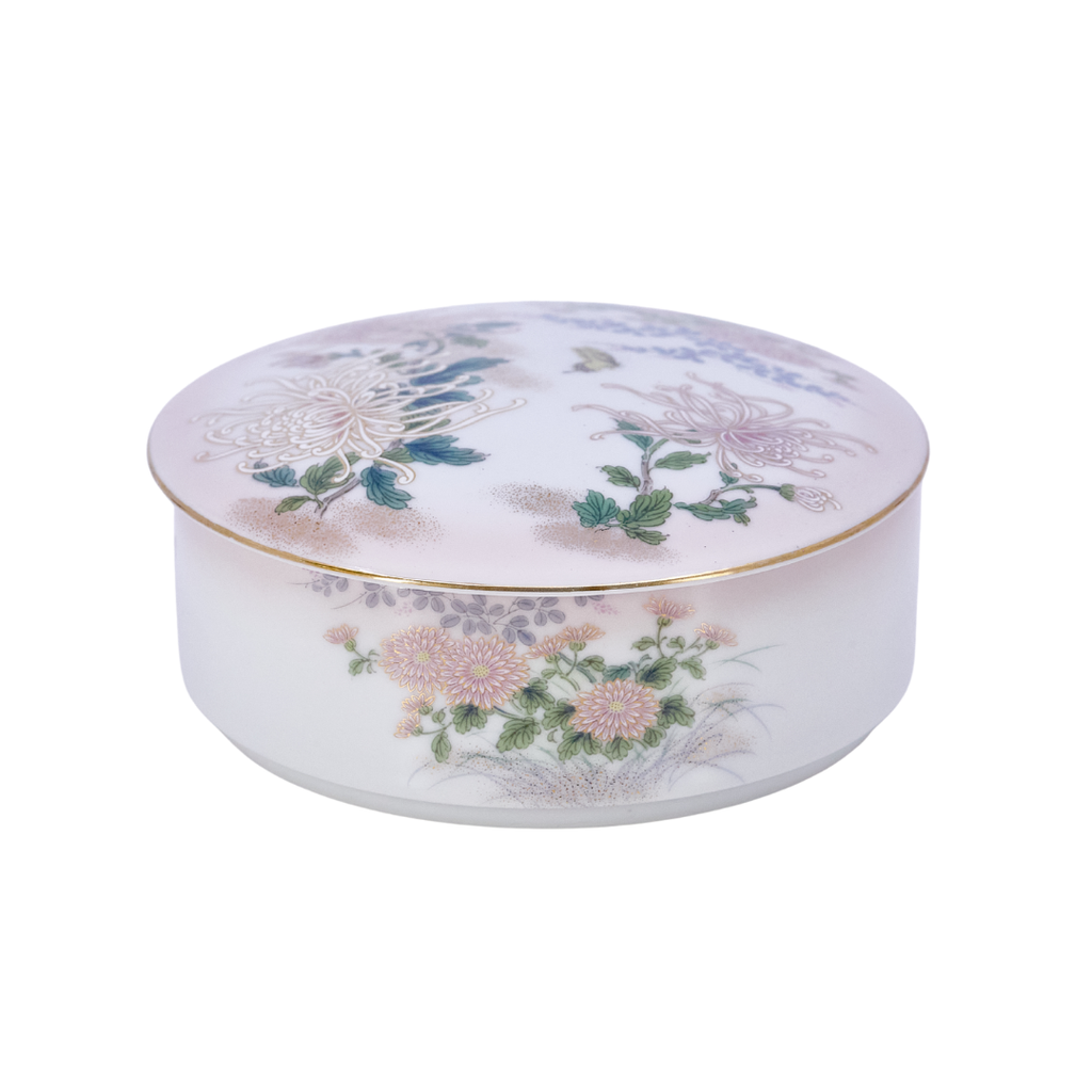 Japanese Chrysanthemum Porcelain Trinket Box